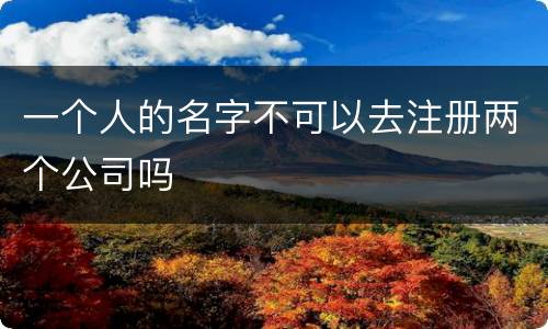 一个人的名字不可以去注册两个公司吗