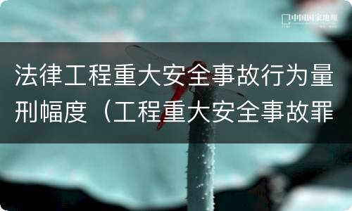法律工程重大安全事故行为量刑幅度（工程重大安全事故罪的说法）