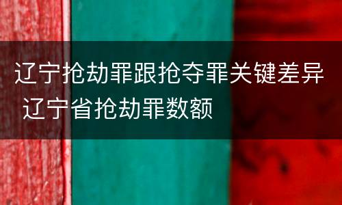辽宁抢劫罪跟抢夺罪关键差异 辽宁省抢劫罪数额