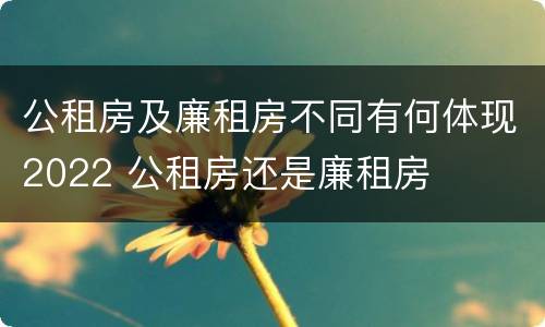 公租房及廉租房不同有何体现2022 公租房还是廉租房