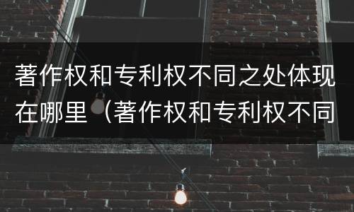 著作权和专利权不同之处体现在哪里（著作权和专利权不同之处体现在哪里呢）