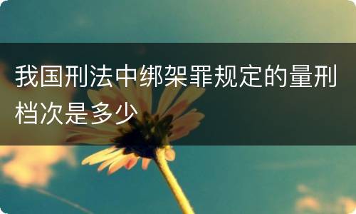 我国刑法中绑架罪规定的量刑档次是多少