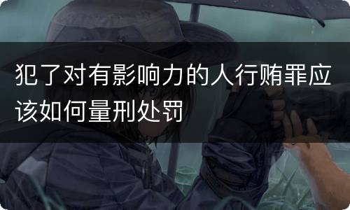犯了对有影响力的人行贿罪应该如何量刑处罚