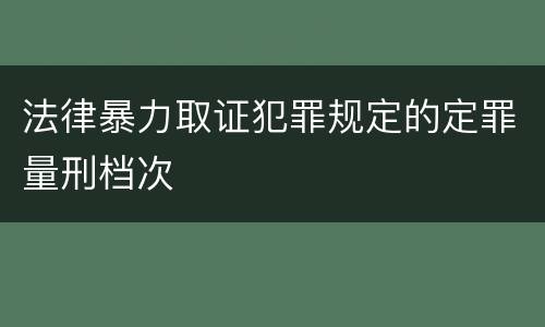 法律暴力取证犯罪规定的定罪量刑档次