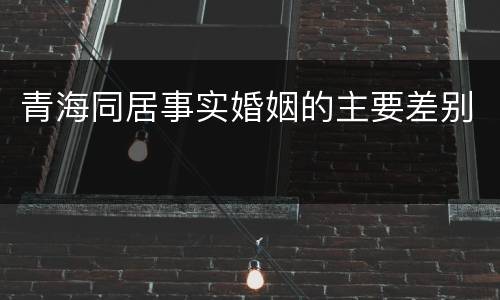 青海同居事实婚姻的主要差别