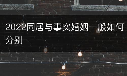 2022同居与事实婚姻一般如何分别