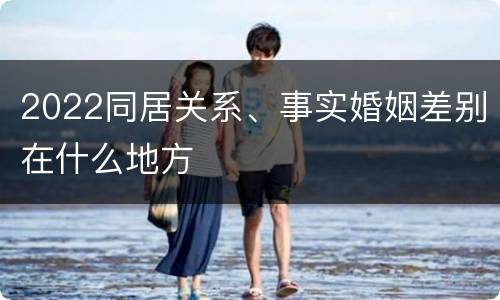 2022同居关系、事实婚姻差别在什么地方