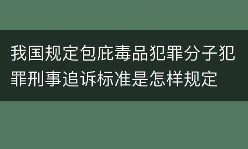 我国规定包庇毒品犯罪分子犯罪刑事追诉标准是怎样规定