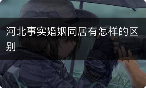 河北事实婚姻同居有怎样的区别