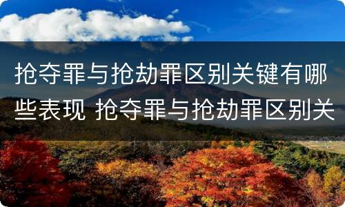 抢夺罪与抢劫罪区别关键有哪些表现 抢夺罪与抢劫罪区别关键有哪些表现和特征