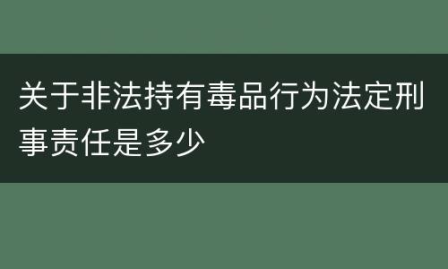 关于非法持有毒品行为法定刑事责任是多少