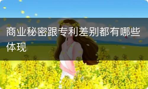 商业秘密跟专利差别都有哪些体现