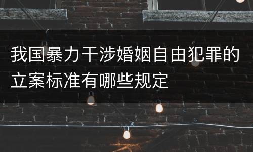 我国暴力干涉婚姻自由犯罪的立案标准有哪些规定