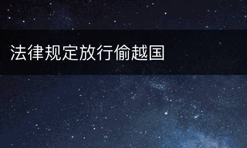 法律规定放行偷越国