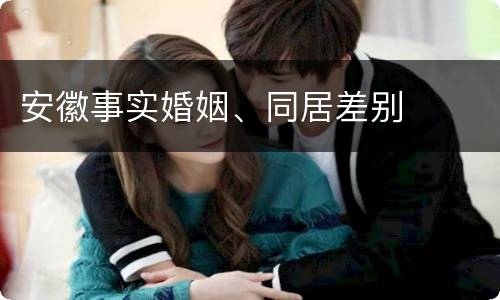 安徽事实婚姻、同居差别
