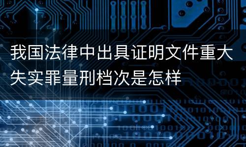 我国法律中出具证明文件重大失实罪量刑档次是怎样
