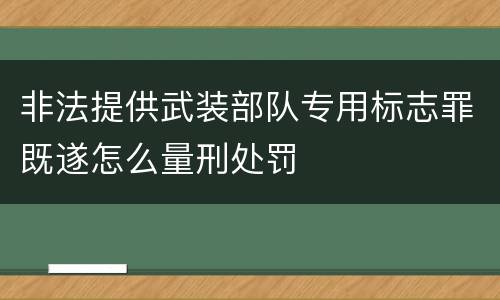 非法提供武装部队专用标志罪既遂怎么量刑处罚