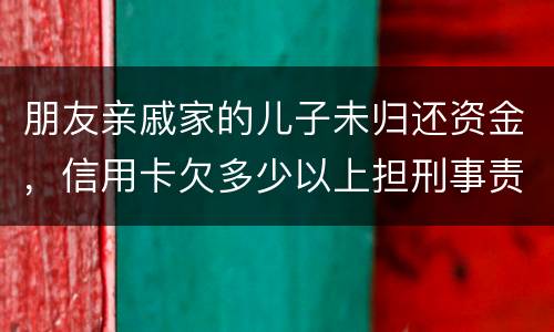 朋友亲戚家的儿子未归还资金，信用卡欠多少以上担刑事责任