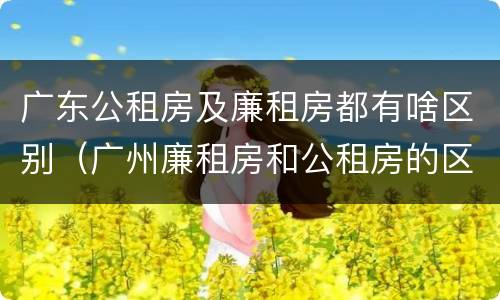 广东公租房及廉租房都有啥区别（广州廉租房和公租房的区别）