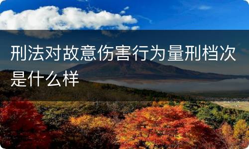 刑法对故意伤害行为量刑档次是什么样