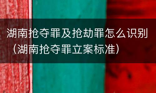 湖南抢夺罪及抢劫罪怎么识别(湖南抢夺罪立案标准)