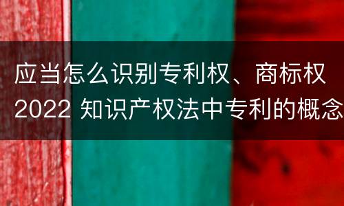 应当怎么识别专利权、商标权2022 知识产权法中专利的概念