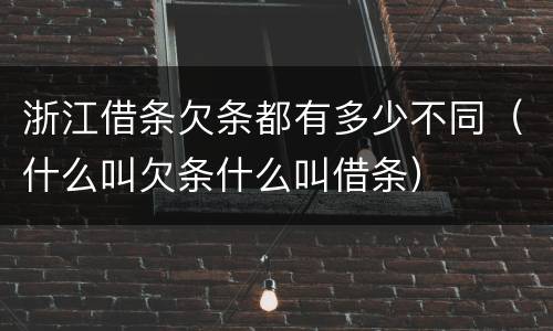 浙江借条欠条都有多少不同（什么叫欠条什么叫借条）