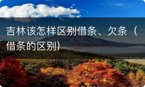 吉林该怎样区别借条、欠条（借条的区别）