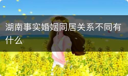 湖南事实婚姻同居关系不同有什么