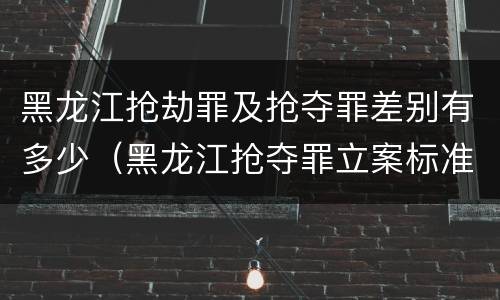 黑龙江抢劫罪及抢夺罪差别有多少（黑龙江抢夺罪立案标准）