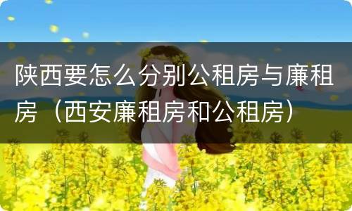 陕西要怎么分别公租房与廉租房（西安廉租房和公租房）