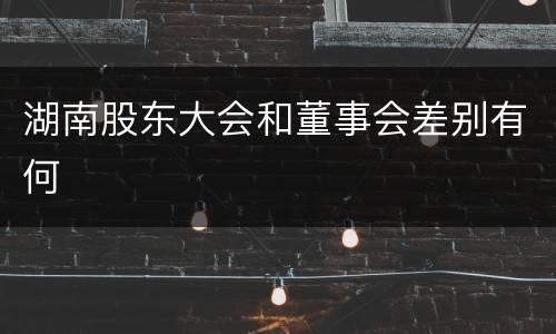 湖南股东大会和董事会差别有何