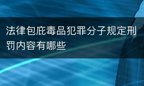 法律包庇毒品犯罪分子规定刑罚内容有哪些