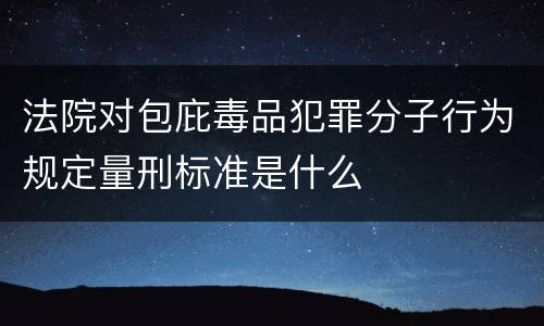 法院对包庇毒品犯罪分子行为规定量刑标准是什么