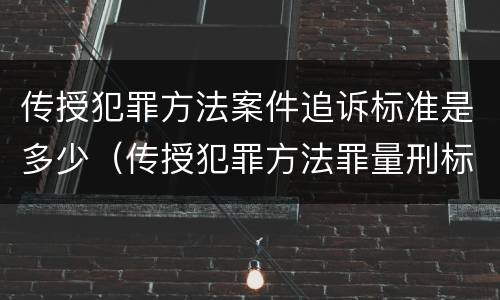 传授犯罪方法案件追诉标准是多少（传授犯罪方法罪量刑标准）