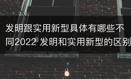 发明跟实用新型具体有哪些不同2022 发明和实用新型的区别举例
