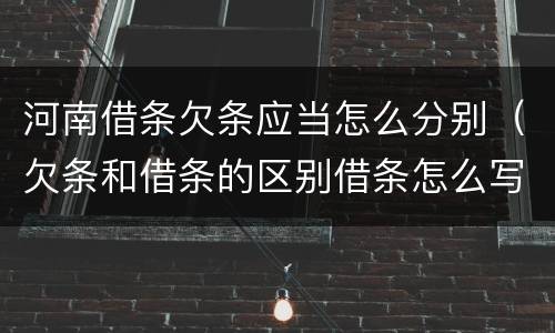 河南借条欠条应当怎么分别（欠条和借条的区别借条怎么写）