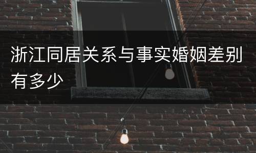 浙江同居关系与事实婚姻差别有多少