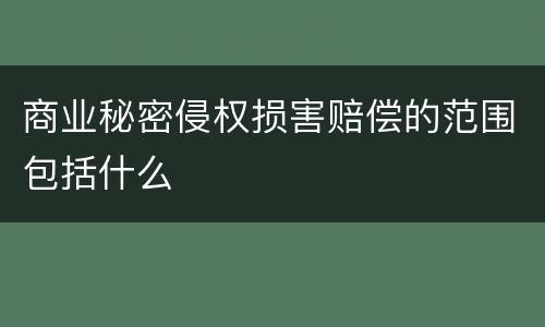 商业秘密侵权损害赔偿的范围包括什么