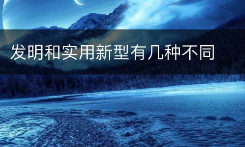 发明和实用新型有几种不同