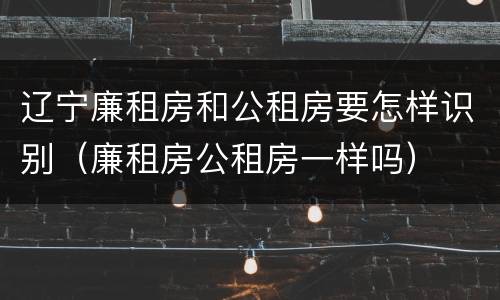 辽宁廉租房和公租房要怎样识别（廉租房公租房一样吗）