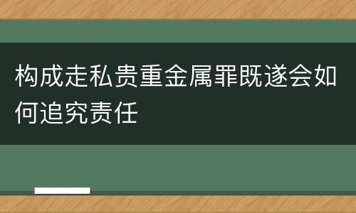 构成走私贵重金属罪既遂会如何追究责任