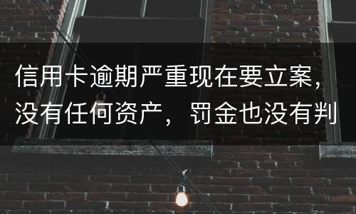 信用卡逾期严重现在要立案，没有任何资产，罚金也没有判刑出来后怎么处理