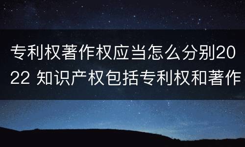 专利权著作权应当怎么分别2022 知识产权包括专利权和著作权吗