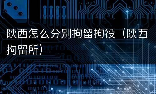 陕西怎么分别拘留拘役（陕西拘留所）