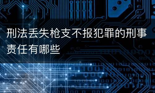 刑法丢失枪支不报犯罪的刑事责任有哪些