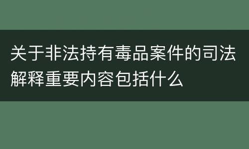 关于非法持有毒品案件的司法解释重要内容包括什么