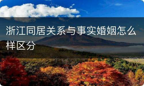 浙江同居关系与事实婚姻怎么样区分
