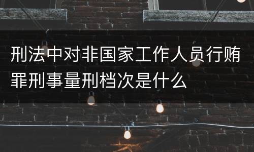 刑法中对非国家工作人员行贿罪刑事量刑档次是什么