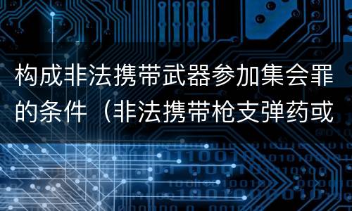构成非法携带武器参加集会罪的条件（非法携带枪支弹药或者弩匕首）
